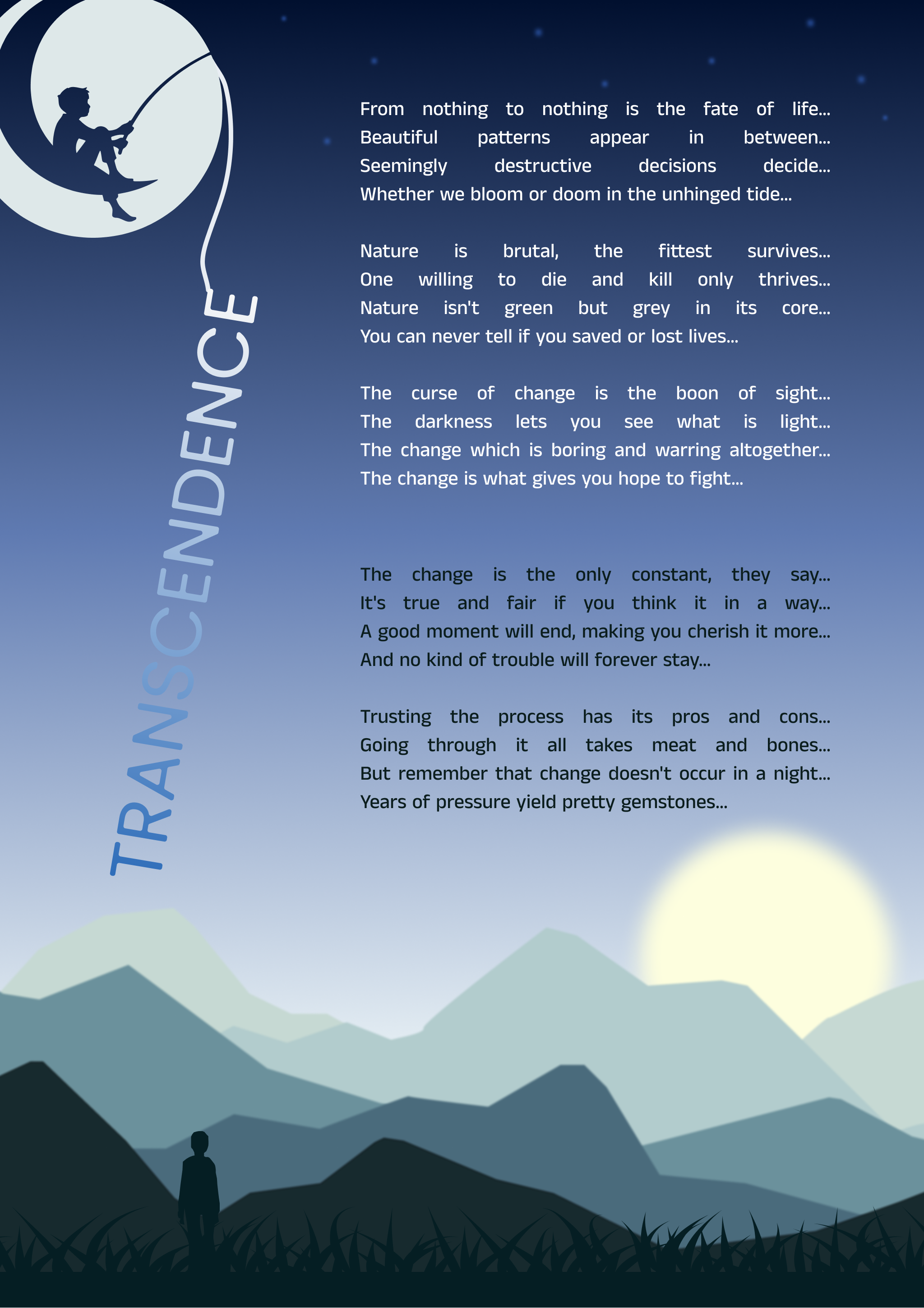 Transcendence, Poem · Graphic Design by Lakshay